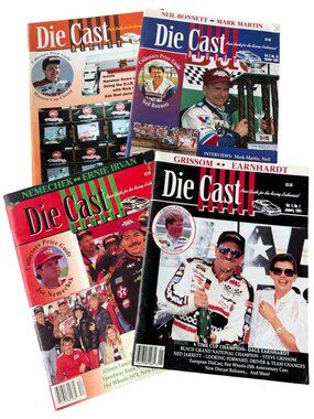 Lot of 4 90s Die Cast Digest Magazines NASCAR Drivers Earnhardt Irvan Nemecheck